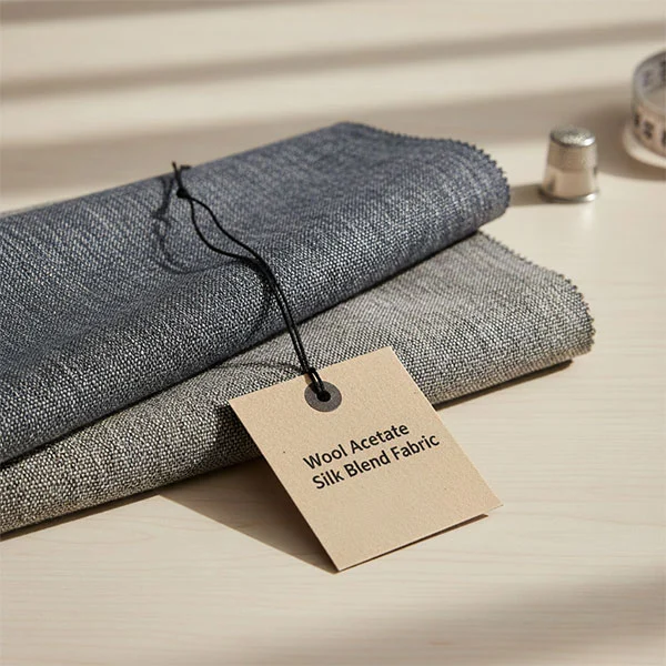 Vlněná tkanina ze směsi hedvábí s acetátem